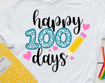 100 日おめでとう SVG、PNG、100 日間の学校昇華、学校 SVG バンドル、100 日間の学校 SVG、教師 SVG