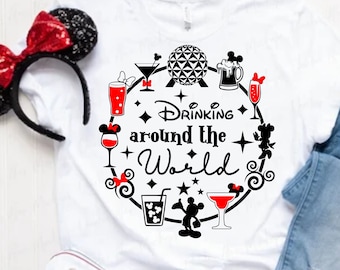 Drinking Around the World, Epcot SVG, Wine Svg, SVG, Dxf, PNG, Cut Files, World Showcase, Epcot drinking