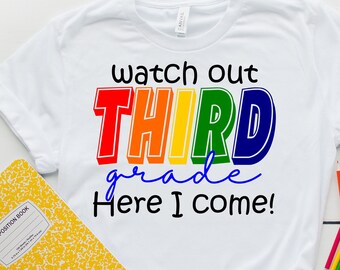 First day of 3rd Grade SVG, Hello Third Grade svg png cutting files for silhouette cameo cricut, 3rd grade Back to School Sublimation File