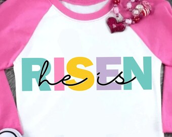 He Is Risen Easter SVG, He Is Risen PNG, Religious Easter SVG, Dxf, Eps, Png, Cricut Cut File, Silhouette Cut File, Print, Sublimation