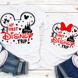 My First Trip svg, Family Trip 2024 SVG, Mickey Mouse und Minnie Mouse Kopf, SVG, PNG, Eps und Png-Dateien enthalten, Sofort Download
