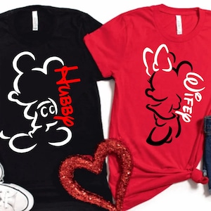 Miesiąc miodowy SVG, Myszka Miki i Myszka Minnie Mąż i Żona, w tym pliki SVG, Dxf, Eps i PNG