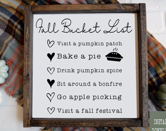 Fall Bucket it list Svg, Fall farmhouse svg, Farmers market, Fall SVG, Fall Sign svg, Fall png, svg, dxf, eps and png files included