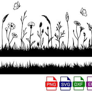 Grass Borders SVG PNG DXF Digital Cut File, Commercial Use, Instant ...