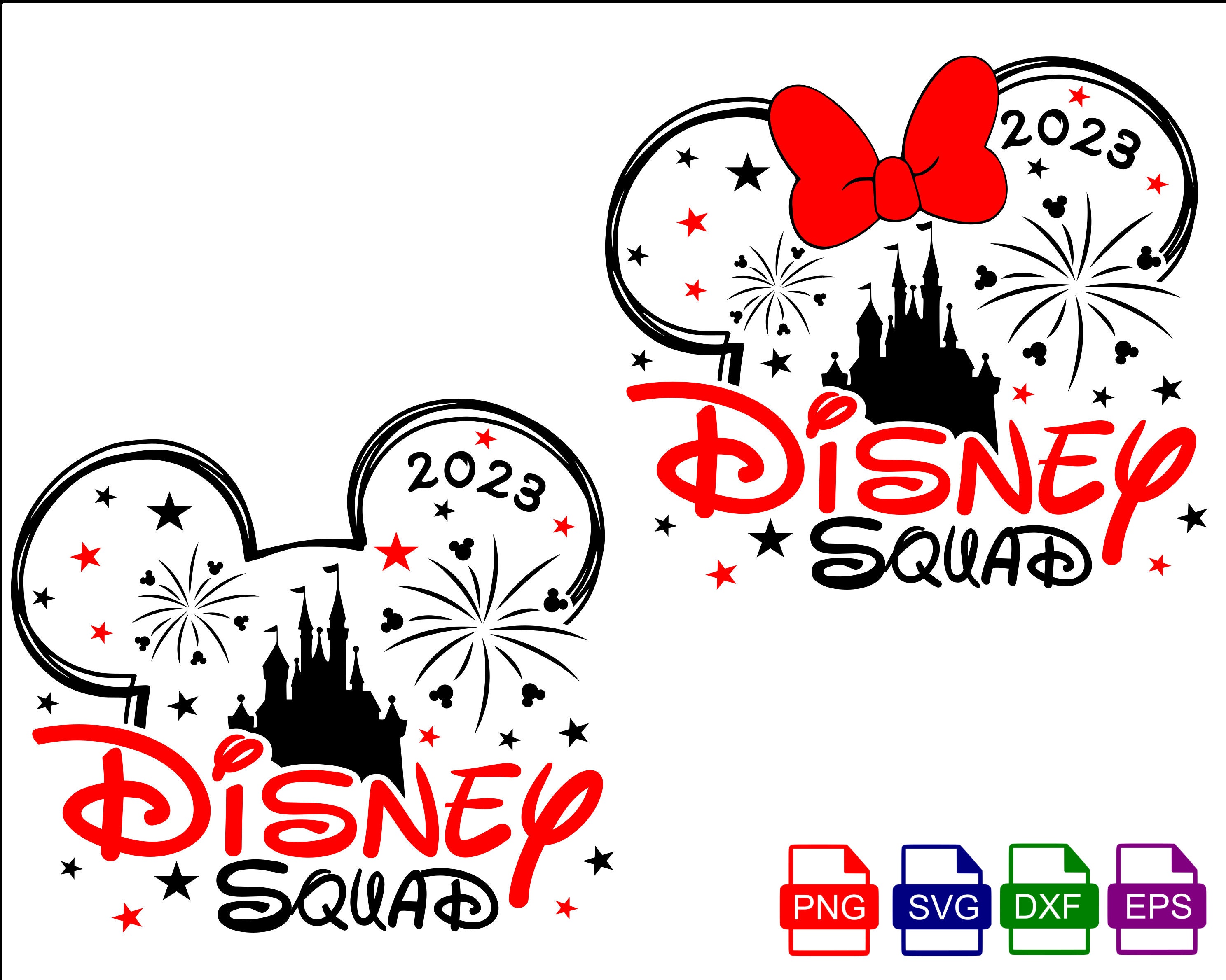 DSN3Y Squad 2023 SVG Mickey and Minnie head with castle Etsy Schweiz