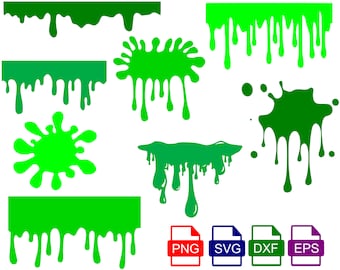 Slime SVG, Slimey / Goo Drippy Bundle - SVG, PNG, Dxf - Instant Download, Transparent Background, Cricut / Silhouette, Slime Dripping