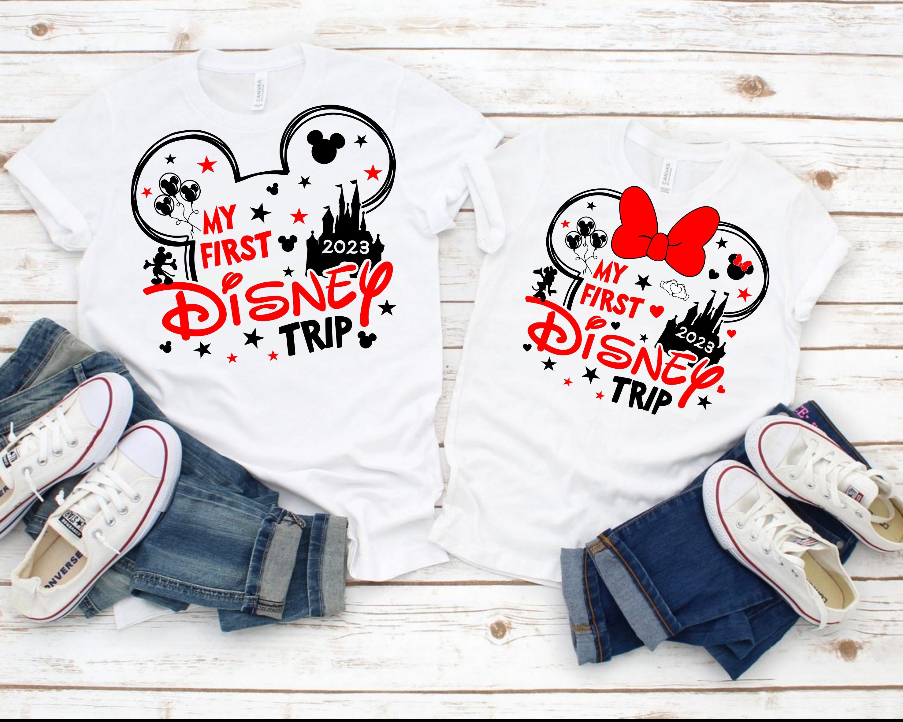My First Trip Svg, Family Trip 2023 Shirts, Mickey Mouse And Minnie