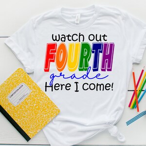 First day of 4th Grade SVG, Fourth Grade svg png cutting files for silhouette cameo cricut, 4th grade Back to School Sublimation File