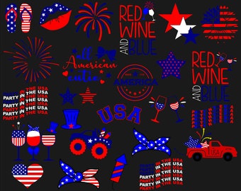 4th Of July Svg Bundle Fireworks Svg & Png 4th of July firework 25 designs fireworks Png Svg elements fireworks clipart PNG files