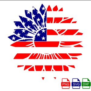 Patriotic Sunflower SVG and PNG Files, USA svg, American Flag Svg, Flag svg, 4th of July Svg, merica Svg, Shirt Designs
