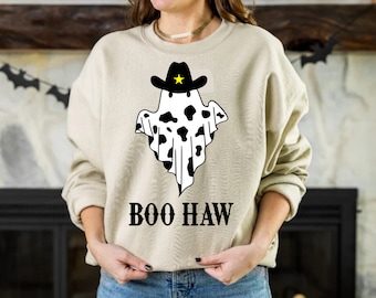 Boo haw SVG, PNG, Dxf, Halloween Svg, Camisa divertida de Halloween Svg, Vaquera Fantasma Svg, Fantasma Occidental Svg, Sombrero de Vaquero Svg, Vaquera de Halloween