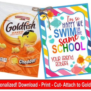 Angepasste Goldfisch-Valentinstagskarten - Printable - Print at Home - Druckbare Valentinstagskarten für Kinder