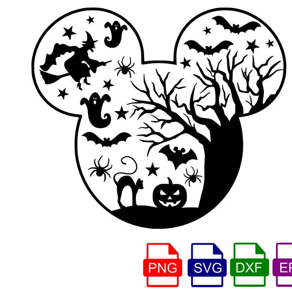 Halloween Mickey Head SVG, Mickeys Not So Scary Halloween svg, SVG, Dxf, Eps and Png files included