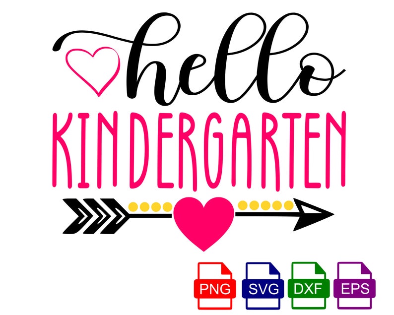 Hello Kindergarten Svg Eps Png Cutting Files for Silhouette Cameo ...