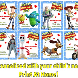 Angepasste Toy Story Valentinstagskarten - druckbar - Print at Home - druckbare Valentinstagskarten für Kinder