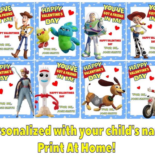 Toy Story Valentine Cards Printable Etsy