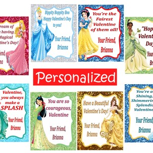 Angepasste Prinzessin Valentinstagskarten - Printable - Print at Home - Druckbare Valentinstagskarten für Kinder