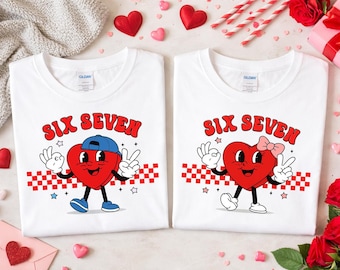 Maglietta divertente con scritta "67 Valentine" in formato PNG, Clipart retrò con scritta "67 Valentine", PNG con scritta "Divertenti San Valentino", Design a sublimazione per magliette per ragazzi e ragazze