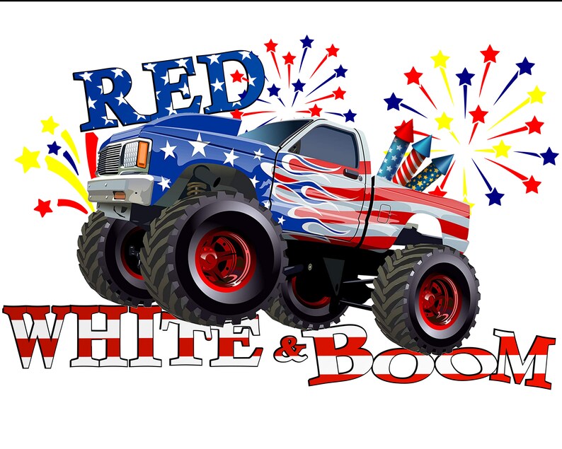 4th of July PNG, Red White and Boom PNG File,