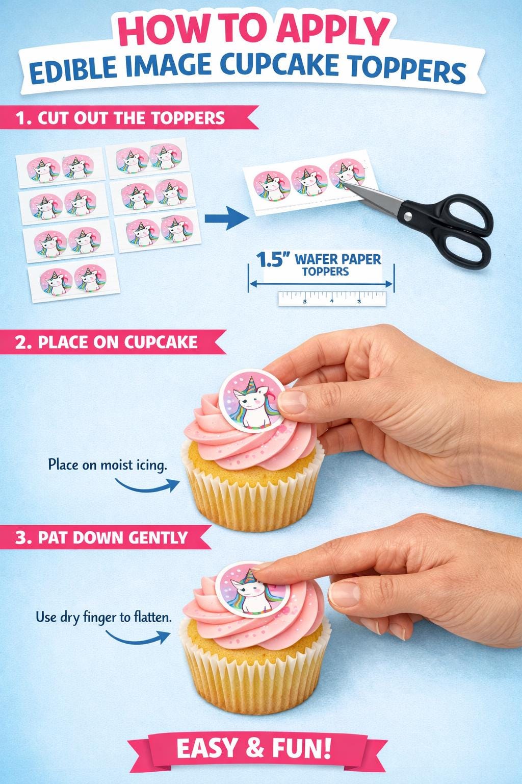 Décors Gâteau Anniversaire Enfant Lot De 25 Décors De Gâteau D'Anniversaire – Toppers Et Éléments Cupcakes – Décoration Comestible Enfant Lot Décors Cupcakes Fête