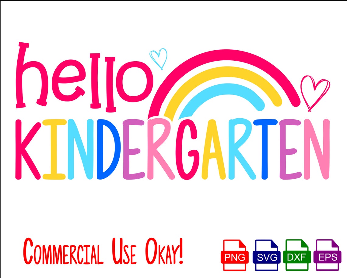 Hello Kindergarten Svg, Hello Kindergarten PNG for Sublimation, Back to ...