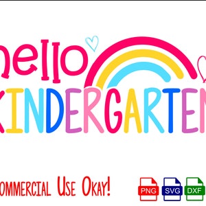Hello Kindergarten Svg, Hello Kindergarten PNG for Sublimation, Back to ...