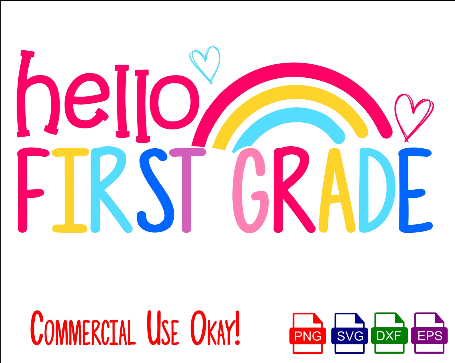 Hello 1st Grade SVG, SVG Cut File, First Grade Svg, Back to School Svg ...