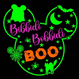 Bibbidi Bobbidi Boo SVG, Mickeys Não tão assustador Halloween svg, Travessuras ou travessuras na rua principal arquivos svg, SVG, Dxf, Eps e Png incluídos