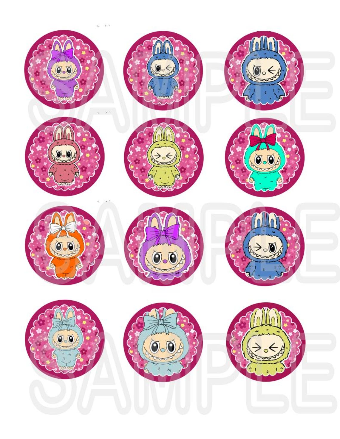 Labu Monsters Cupcake Toppers | Printable Labub Party Decor | Digital ...