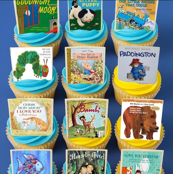 Mini Children's Story Book Edible Cupcake Toppers Cake Decorations 12 Books