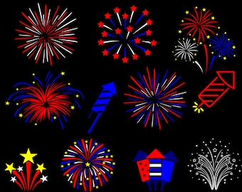 Fireworks SVG, 4th of July Svg, Independence Day Svg, Fireworks SVG files for Silhouette Cameo and Cricut. Fireworks Clipart PNG