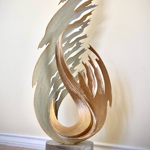 John Richen Large Modern Sculpture Steel And Bronze 53” Circa 1995 12/15