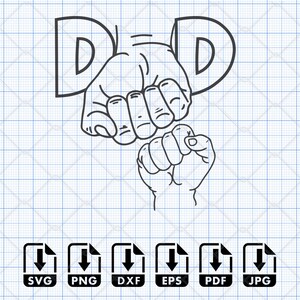 Dad Fist Bump - SVG, PNG, EPS, dxf, Digital Cut File, Cricut Maker, Silhouette Cameo 4