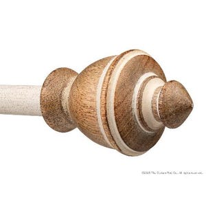 Vintage Farmhouse Rustic Natural Distressed White Curtain Rod Set with Brackets