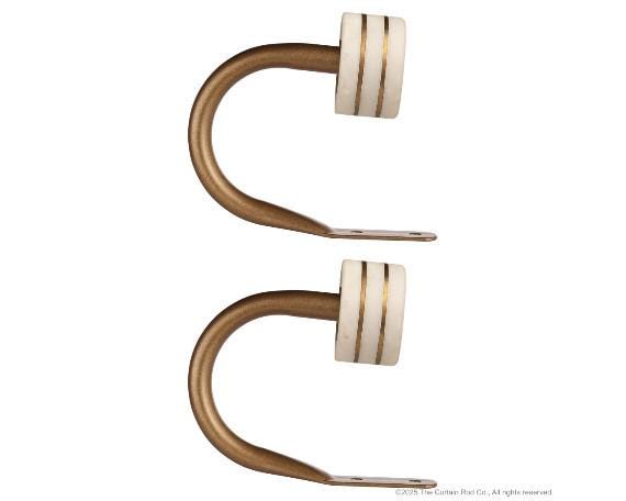 4 Pair (8 Pieces) Brass Annabelle Curtain Tie Back Hooks - Metal Hardware
