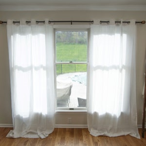 100 Percent Linen Grommet Light Filtering Curtain Panel  - 150 GSM