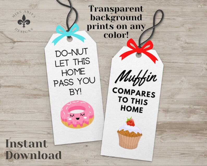 PRINTABLE Open House Sweet Treats Thank You Realtor Gift Tags- Instant ...