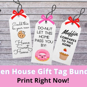 Open House Sweet Treats Realtor Gift Tags – Cookie Donut Muffin 3-Pack – Instant Download – Printable Pop By Tags – Real Estate Marketing