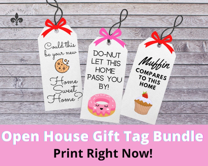 PRINTABLE Open House Sweet Treats Thank You Realtor Gift Tags- Instant ...