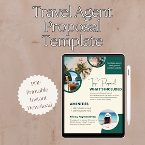 Travel Agent Vacation Proposal Template, Resort Vacation Quote, Travel Agent Proposal, Canva Template, Travel Business, Editable Template