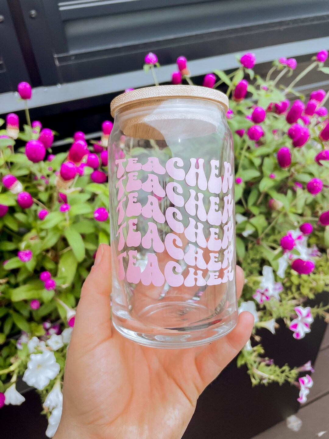 Groovy Teacher Glass, Teacher Cups, Personalized Teacher Cup, Teacher