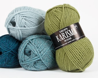 DK Worsted DROPS KARISMA Pure European Wool Yarn, Treated, Variety of Colors 50 g