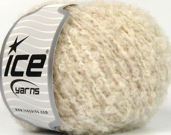 Hilo de lana de alpaca bouclé de Ice Yarn, 50 g