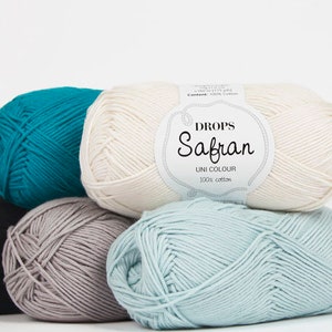 Cotton Yarn DROPS Cotton Light Crochet Yarn Worsted / DK 