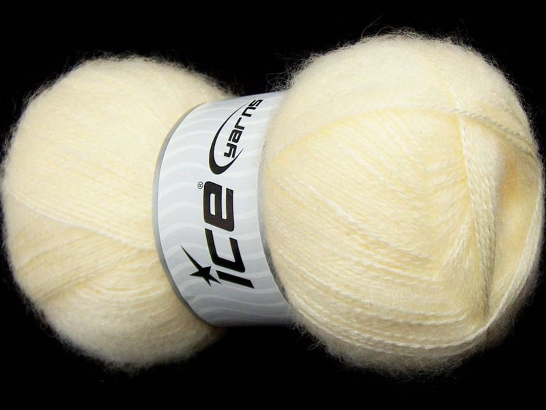 2 Fine Sport Baby Weight Yarn MOHAIR WOOL Premium Acrylic Ice 73630