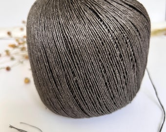 Natural Pure LINEN Yarn Stone Color 100g