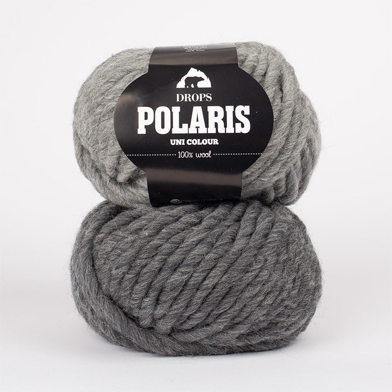 Super Bulky DROPS POLARIS Pure European Wool Yarn, Untreated