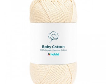 Certified ORGANIC Egyptian Cotton Baby Yarn by Hobbii 50g
