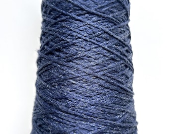100% Chainette LINEN Yarn Aran Weight Navy Color Cone Yarn 1828854