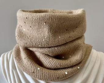 WOMEN/ Girls Merino Angora with Sequins Neck Warmer Snood